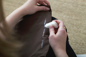 Illustration for the different neglected usages of soap Soap enables to trace a hemline or erase a...