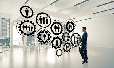 Networking and social communication concept as effective point f