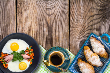 Disposable paper napkins on background of old boards