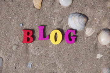 Word blog of wooden letters