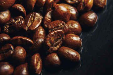 coffee beans macro photo, coffee wallpaper closeup