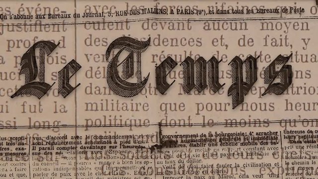Illustration made with the head of the French Newspaper of News "Le Temps" 1925 - Ilustracion sobre Cabecera del Peródico de Noticias Frances “ Le Temps “ de 1925