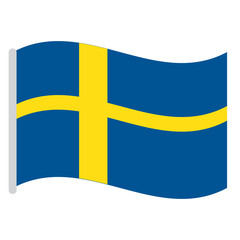 Isolated Swedish flag on a white background, Vector illustration