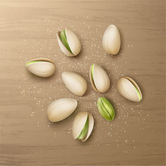 Fototapeta na wymiar Handful of pistachio nuts