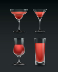Set of cocktail glass