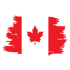 Isolated grunge textured Canadian flag, Vector illustration
