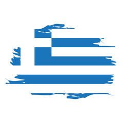Isolated grunge textured Greek flag, Vector illustration
