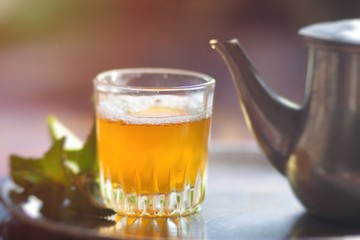 view of a moroccan traditional tea on a table