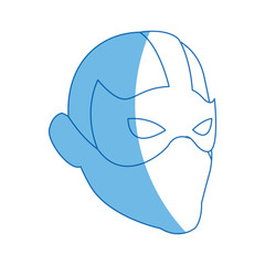 superhero man face male with the mask vector illustration