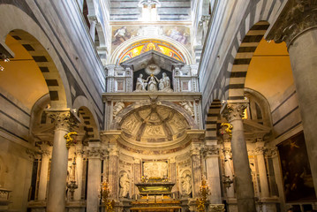 Pisa cathedral interior view, Italy