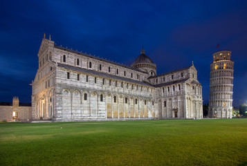 Cathedral of Pisa and Leaning Tower in the Square of Miracles, Italy