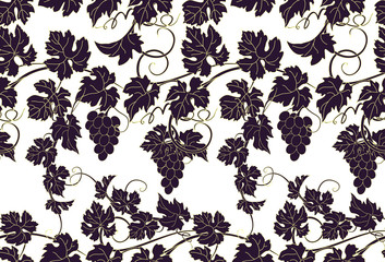 Fototapeta premium Vector repeating pattern with vines in vintage style.