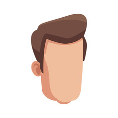 head man male avatar character hair style vector illustration