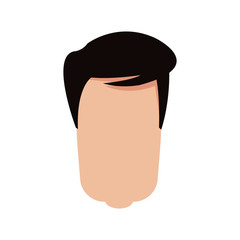 head man male avatar character hair style vector illustration