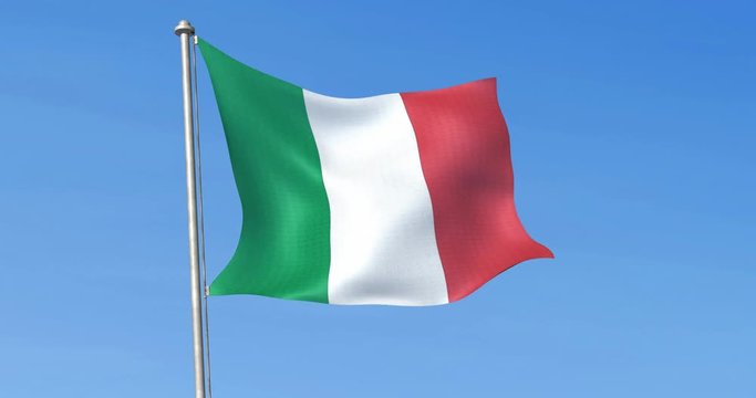 Drapeau de l' Italie flottant dans le vent (4k)