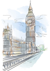Big Ben of Tower in London, UK