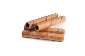 Chocolate sticks isolated white