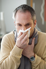 Man with rhinitis