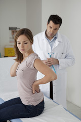 Fototapeta premium Consultation, woman in pain
