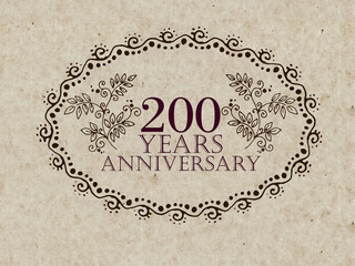 200 anniversary royal logo on old paper