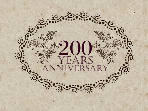 200 Anniversary Royal Logo On Old Paper