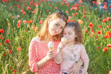 Happy Playful family, mother and daughter.