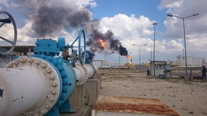 Iraqi kurdistan region oil refinery near the oil fields