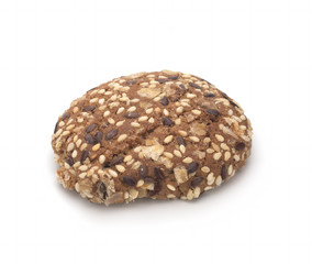 Dietary oatmeal cookies on a white background