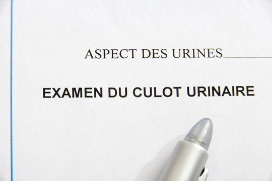 Feuille de r￩sultats d'analyses d'urine L'￩tude du culot urinaire (￩l￩ments pr￩sents dans l'urine apr￨s centrifugation) permet de noter la pr￩sence de cellules (leucocytes, h￩maties, cellules ￩pith￩liales, ), de bact￩ries, parasites, champignons ou levures (infection urinaire) et de cristaux