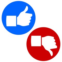 Thumbs Up and Down Flat Icons