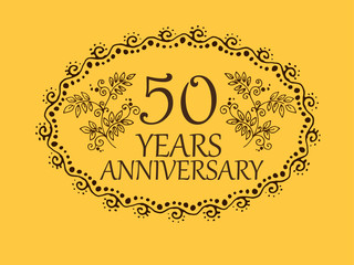 50 years  anniversary royal logo vintage design