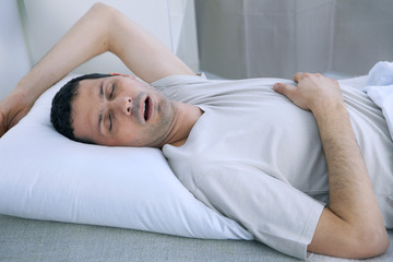 Man snoring