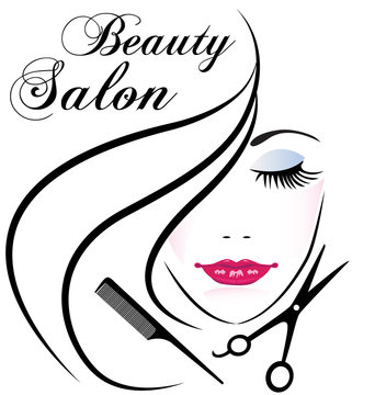 Face of pretty woman silhouette logo.Cosmetic beauty salon company logo