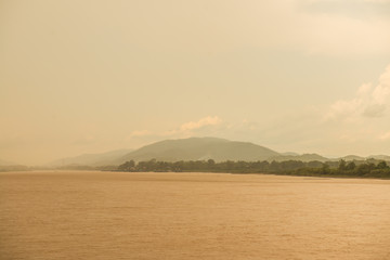Landscape view of Mekong river - obrazy, fototapety, plakaty
