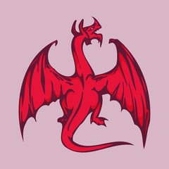Fototapeta premium Red Dragon illustration design