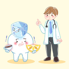 doctor with sensitive tooth problem