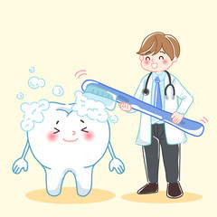 man dentist with tooth