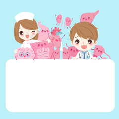 cute cartoon doctor with organ