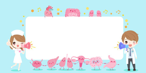 cute cartoon doctor with organ