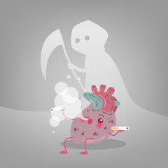 heart with health problem concept
