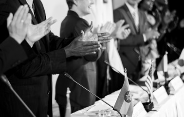 Diverse People Clapping Hands Conference