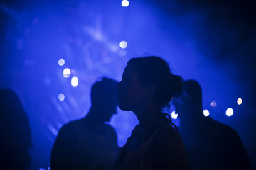 People Enjoying Live Music Concert Festival
