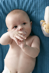 Models 3-month-old baby boy