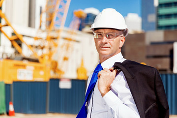 Businessman at construction site