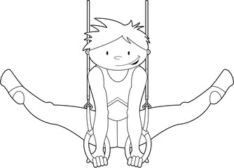 Cute Cartoon Gymnast Boy