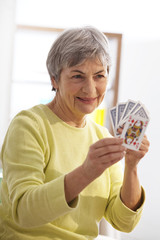 Elderly p playing a game