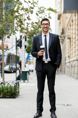 Portrait of handsome businessman outdoor