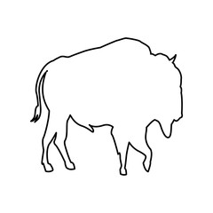 bison animal forest wild life image vector illustration