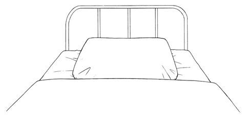 漫画風ペン画イラスト　保健室