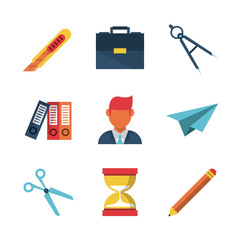 white background with study icons vector illustration